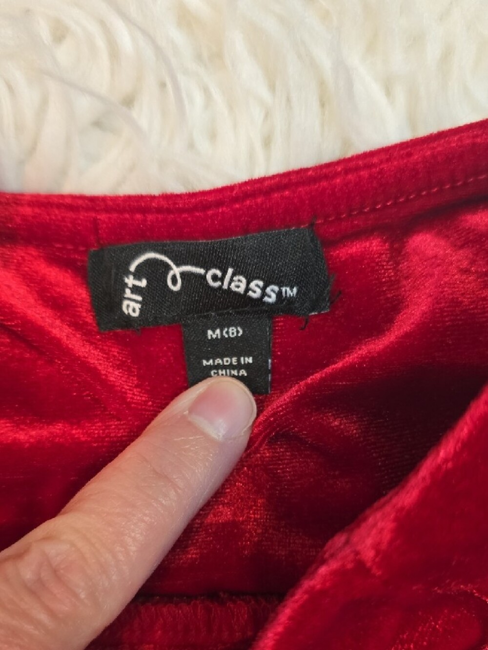 art class Red Velvet Pleated Mini Skirt - Picture 2 of 3